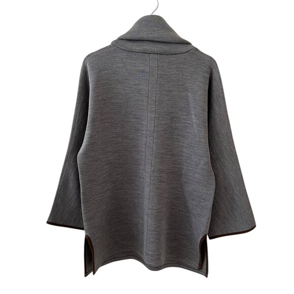 Soft Surroundings Cotswold Wool Blend Cowl Neck Pullover Tunic Sweater Gray S - Picture 2 of 11